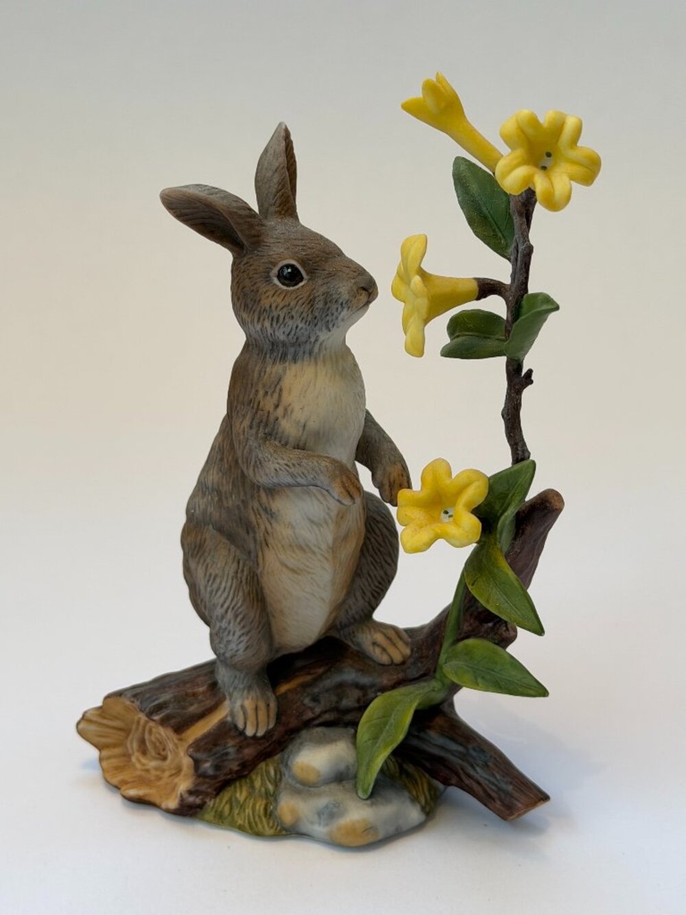 Lenox “Daybreak Discovery” Eastern Cottontail Rabbit Figurine with Yellow Flower